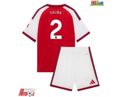 Arsenal William Saliba #2 Primera Equipación Niños 2026-27 Manga Corta (+ Pantalones cortos)